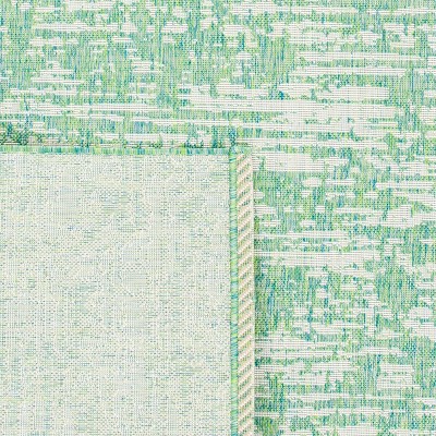 Courtyard Blue Ivory 8' x 10' Easy-Care Synthetic Area Rug