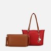 MKF Collection Malay Vegan Leather Women’s Tote Bag with Cosmetic Pouch by Mia K - Red - 2 of 4