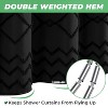 LunaLulinlk Black Shower Curtain Fabric Textured Tufted Chevron Striped Bathroom Shower Curtains - 2 of 4
