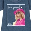 - Barbie - Love Yourself Graphic Short Sleeve Fleece Dress - 2 of 4