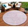 Pink And Ivory Geometric Washable Indoor Outdoor Area Rug - 2 of 4