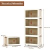 Storage Boxes with Lid, 4-Tier Plastic Stackable Storage Boxes with 1 Lid Tier, Folding Storage Bins with Wheels, Storage Organizer for Bedroom - 2 of 4