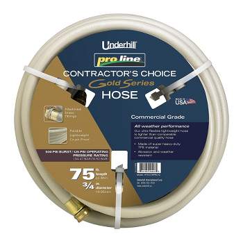 Underhill H75-100pro-g Proline Gold Series Ultra Flexible 3/4 Inch X 100  Foot Heavy Duty Tpe Garden Water Hose With 500 Psi And Brass Fittings :  Target