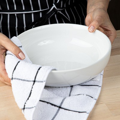 Black and White Cotton Terry Dishcloth Set (12 Pack)
