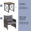 Tangkula 3PCS Rattan Furniture Set Acacia Wood Coffee Table & 2 Chairs Backyard Patio - 4 of 4