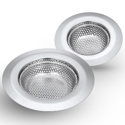 Garnen 2 Pcs Kitchen Sink Strainer Basket, Stainless Steel Mesh Sink Drain Filter, Sink Stopper for Food, Shower Drain Hair Catcher 3.5"