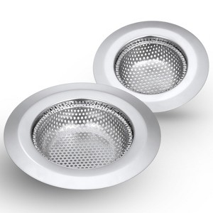 Garnen 2 Pcs Kitchen Sink Strainer Basket, Stainless Steel Mesh Sink Drain Filter, Sink Stopper for Food, Shower Drain Hair Catcher 3.5" - 1 of 4