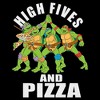 Men's Teenage Mutant Ninja Turtles High Fives and Pizza T-Shirt - 2 of 4