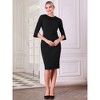 Hobemty Women's Collared Vintage Half Sleeve Sheath Dress with Belt - 3 of 4