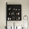 Emma and Oliver Metal Framed Bathroom Medicine Cabinet with Reversible, Recessed Design and Beveled Rounded Mirror - 2 of 4