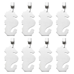 Unique Bargains Stainless Steel Sea Pony Shape Tablecloth Weight Clips Silver 3.35" x 1.77" - 1 of 4