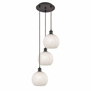 White Mouchette - 3 Light Cord Hung Multi Pendant In Modern Style-36 Inches Tall and 14.5 Inches Wide - 1 of 1
