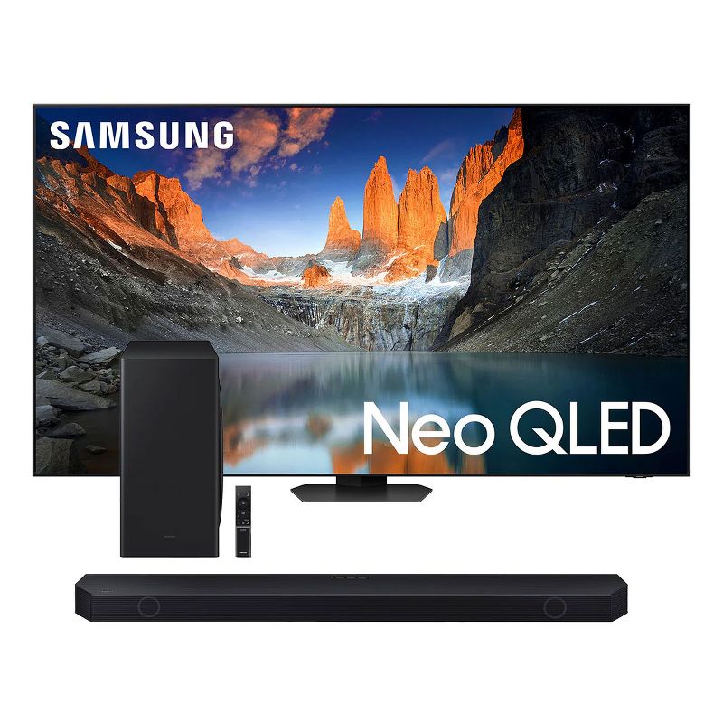 Samsung QN55QN90DA 55" 4K Neo QLED Smart TV (2024) with HW-Q800D 5.1.2-Channel Soundbar and Wireless Subwoofer, 1 of 13
