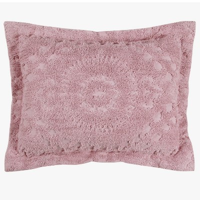 Rio 100% Cotton Soft & Breathable Chenille Tufted Floral Stripes Design Pillow Shams, Luxurious All-Season, Machine Washable
