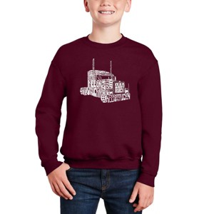 LA Pop Art Keep On Truckin' - Boy's Word Art Crewneck Sweatshirt - 1 of 3
