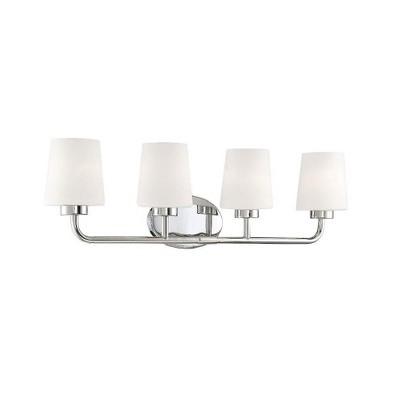 Capra Polished Nickel 4-Light Vanity with White Opal Glass Shades