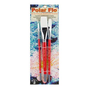 Creative Mark Polar Flo Professional Watercolor Brushes - Assorted Shape  - Short Handle, Nickel-Plated Seamless Brass Ferrule - Art Paint Brushes for - 1 of 4