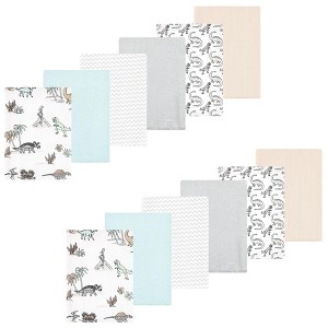 Luvable Friends Hudson Baby Flannel Burp Cloths 12pk Set - 1 of 2
