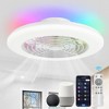Airsurfer 19'' Ceiling Fan with Light & Remote for Small Bedroom White - 4 of 4