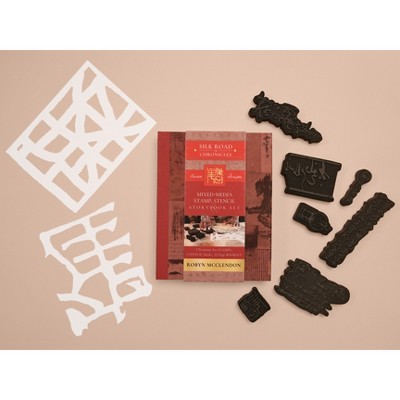 Mixed-Media Stamp, Stencil, and Storybook Set Asian Scripts - (Silk Road Chronicles) by  Robyn McClendon (Mixed Media Product)