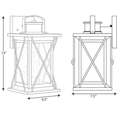Barlowe Antique Bronze Seeded Glass Outdoor Wall Lantern