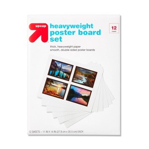11"x14" 12ct Heavy Weight Poster Board White - up&up™: Small Poster Display Boards, Paper Material, 0.235 Thickness - 1 of 3
