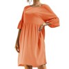 Anna-Kaci Women's Short Sleeve Loose Fit Midi Dress with Ruffle Detail and Side Pockets - 3 of 4