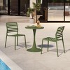 WestinTrends Playa 3-Piece Outdoor Metal Round Dining Table Set With Stackable Resin Patio Dining Chairs - 2 of 4