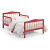 Infurnic Beds, Toddler Single Bed with Safety Guardrails and Headboard, Low To Floor Design for Toddler Children, Red, 70"*36"*27" - 3 of 4