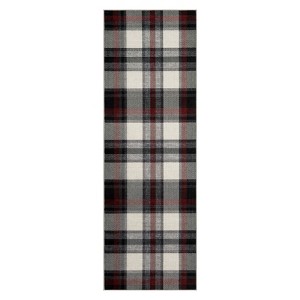 Grid Living Room Rug, Washable Distressed Soft Vintage Grid Large Area Rug, Non Slip Stain Resistant, for House Decor - 1 of 4