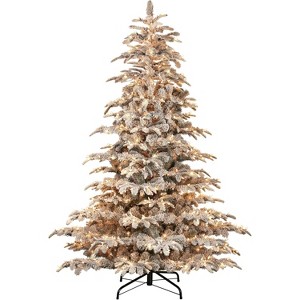7.5ft Pre-Lit Slim Aspen Fir Artificial Christmas Tree with 350 Clear Lights, Metal Stand and 5-Year Warranty - 1 of 4