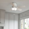 Hunter 44" Fitzgerald Lighted Ceiling Fan Matte White Finish with Bleached Alder Blades for Small Spaces - 2 of 4