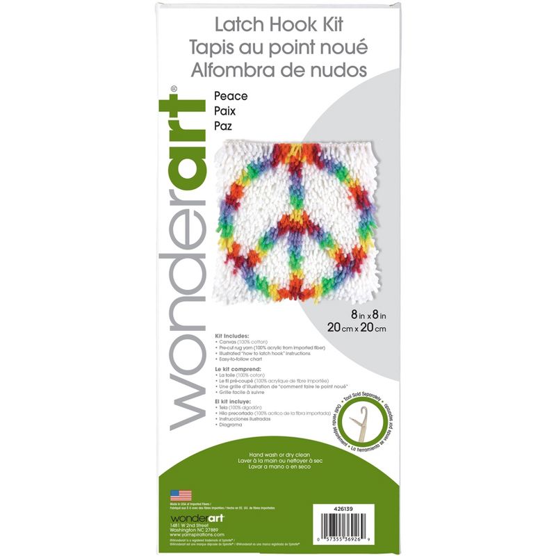 Wonderart Latch Hook Kit 8"X8"-Peace, 3 of 5