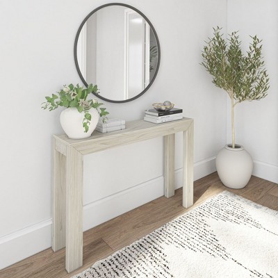 Plank+Beam 46" Modern Solid Wood Console Table, Narrow Entryway Table, Behind The Couch