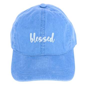 David & Young Women's Blessed Embroidered Denim Baseball Cap Hat