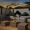 Clihome 10 Ft.Outdoor Patio Cantilever Umbrella with 360 Degrees Rotation,LED Lights,Waterproof Fade-Resistant Canopy with Cross Base - 2 of 4