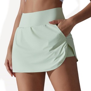 Anna-Kaci Active Women's High Waist Athletic Skort with Built-In Shorts and Side Pockets - 1 of 4