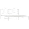 vidaXL King Metal Bed Frame with Headboard, Sturdy Steel, White, No Mattress - 4 of 4