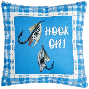 The Lakeside Collection Fishing Themed Embroidered Accent Pillows - 1 of 4