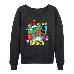 Women's - Dr. Seuss -  Lightweight French Terry Wide Neck Long Sleeve Shirt - 1 of 4