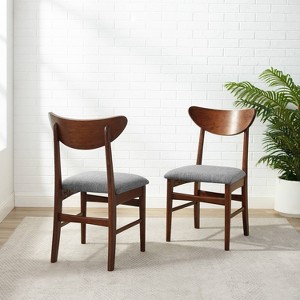 Set of 2 Landon Wood Dining Chairs with Upholstered Seat - Crosley - 1 of 4