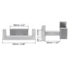 Unique Bargains Stainless Steel Wall Mounted Rectangle Decorative DoubleTowel Hook 3 Pcs - 2 of 3