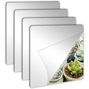 Aghana Digitals 4-Pack 8x8 Inch 2MM Thick Flexible Acrylic Mirror Tiles with Self-Adhesive Backing - 1 of 4