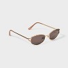 Womens Shiny Metal Oval Sunglasses - Wild Fable™ Gold - 2 of 2