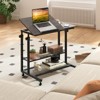Tangkula Ergonomic Standing Desk Height Adjustable Stand up Computer Desk w/ Tilting Tabletop & Wheels - 3 of 4