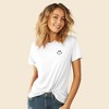 Dalix Smile Face Embroidered Soft Cotton Short Sleeve T Shirt Womens - 3 of 4