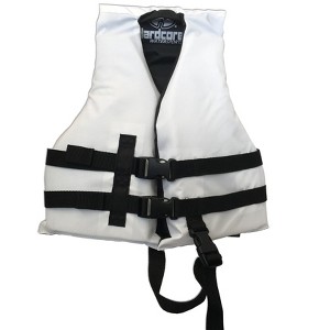 Hardcore life jacket paddle vest; Coast Guard approved Type III PFD life vest flotation device; Jet ski, wakeboard, kayak - 1 of 4