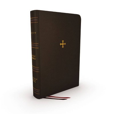 Nrsv, Catholic Bible, Thinline Edition, Genuine Leather, Brown, Thumb Indexed, Comfort Print - by  Catholic Bible Press (Leather Bound)