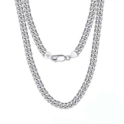 Miami Cuban Link Chain Necklace for Men Women 18 Italian Sterling Silver 7mm Ginger Lyne Collection - image 1 of 4