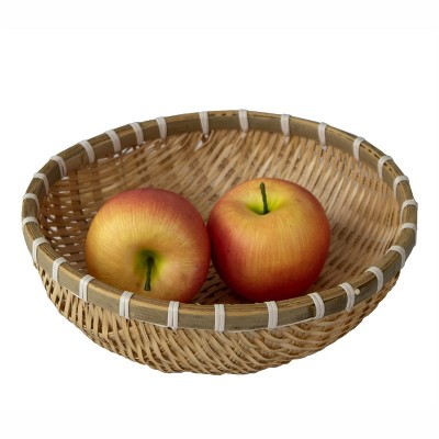 Wicker Wire Fruit Storage Basket | Rustic Decorative Fruit Bowl for Bread Fruit Snacks